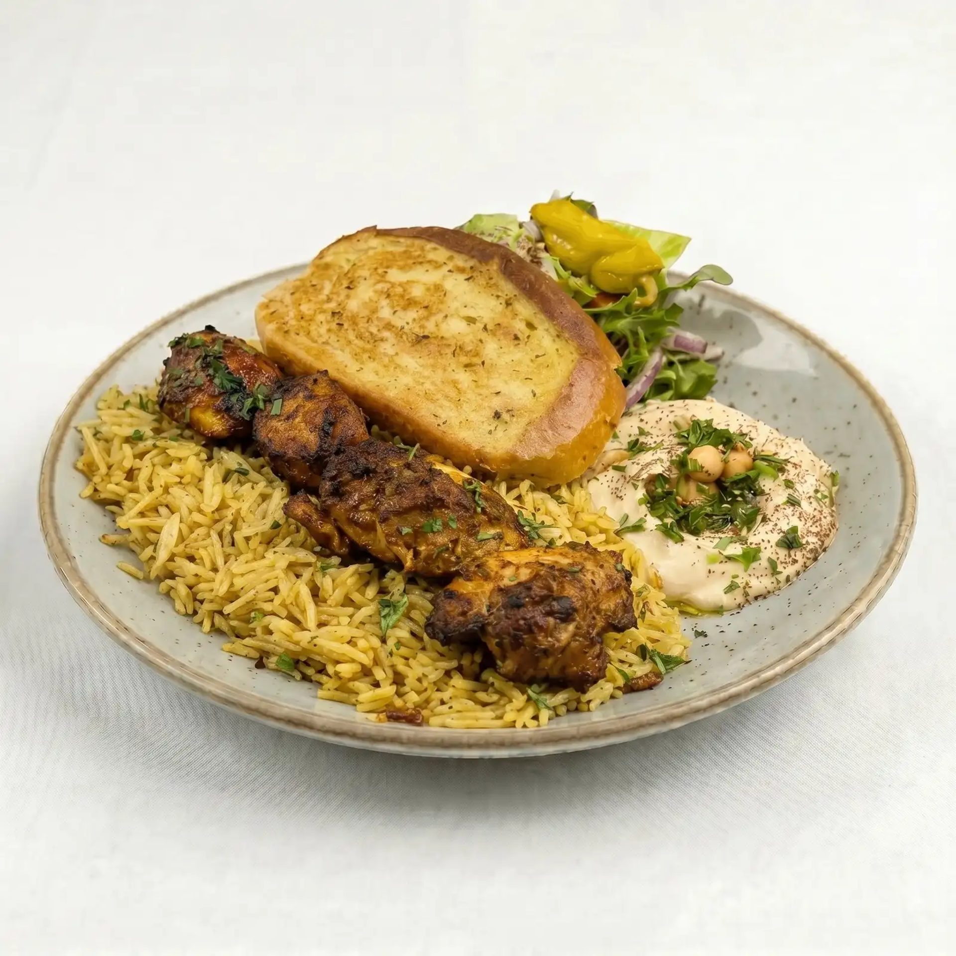 Chicken, Lamb, Salmon & Falafel Platters